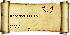 Kapcsos Gyula névjegykártya