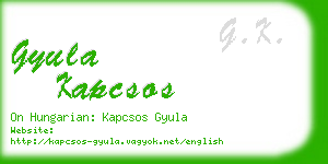 gyula kapcsos business card